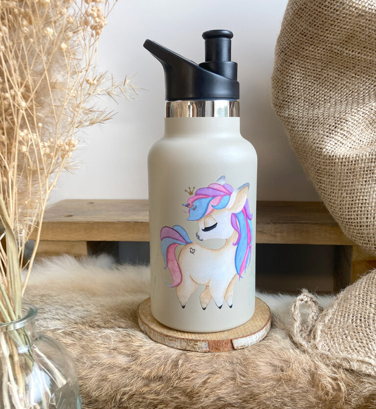 Gourde enfant anti fuite LION - Gourde paille enfant 500ml Étanche et Légère sans BPA [Gourde enfant 3 ans] - Sport