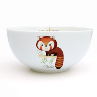 Petit bol en porcelaine Panda roux (prénom personnalisable)