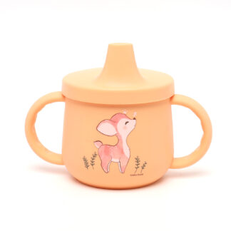 Tasse d'apprentissage silicone faon (corail)