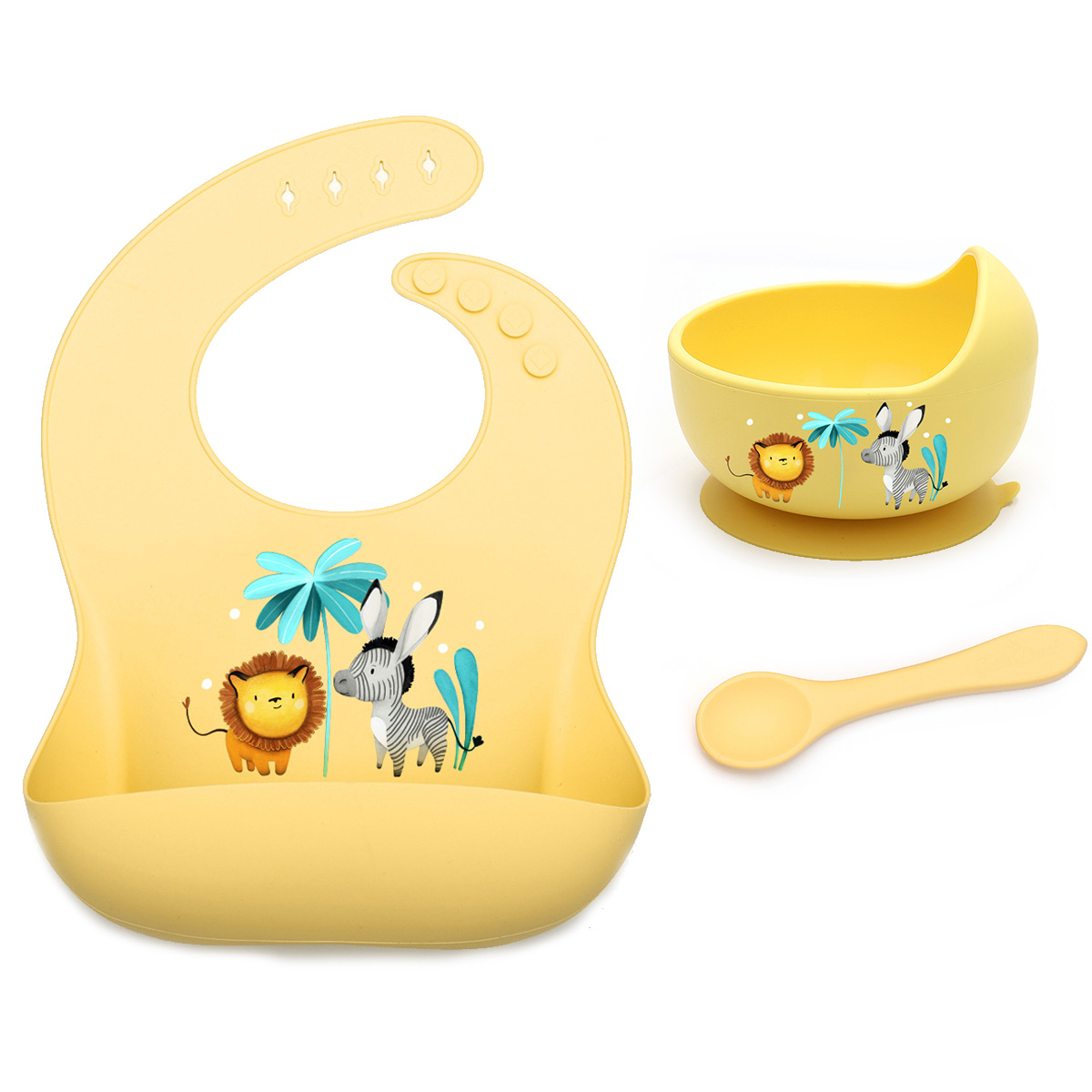 Set en silicone bavoir + bol + cuillère lion (Copie)